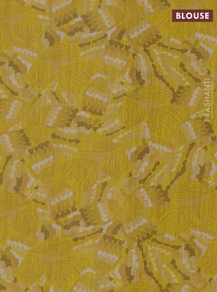 Khadi linen cotton saree lime green with embroidery buttas and kantha stitch work pallu & border