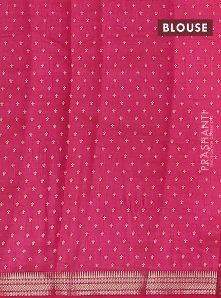Semi raw silk saree pink with allover paisley butta prints and zari woven border