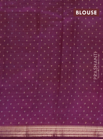 Semi raw silk saree wine shade with allover paisley butta prints and zari woven border