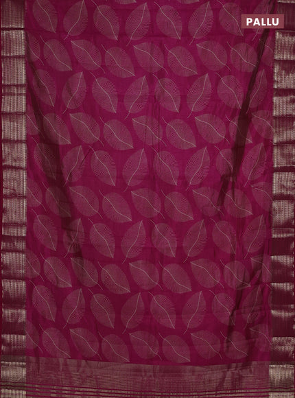 Semi raw silk saree pink with allover butta prints and temple design zari woven border