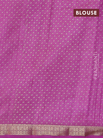 Semi raw silk saree lavender with allover floral butta prints and zari woven border