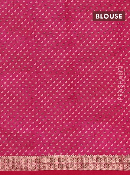 Semi raw silk saree pink with allover floral butta prints and zari woven border