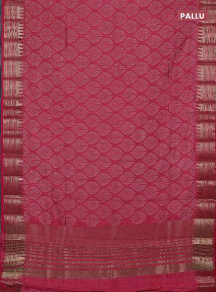 Semi raw silk saree pink shade with allover geometric butta prints and temple design zari woven border