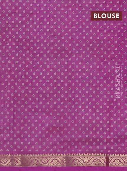 Semi raw silk saree purple with allover geometric prints and zari woven border