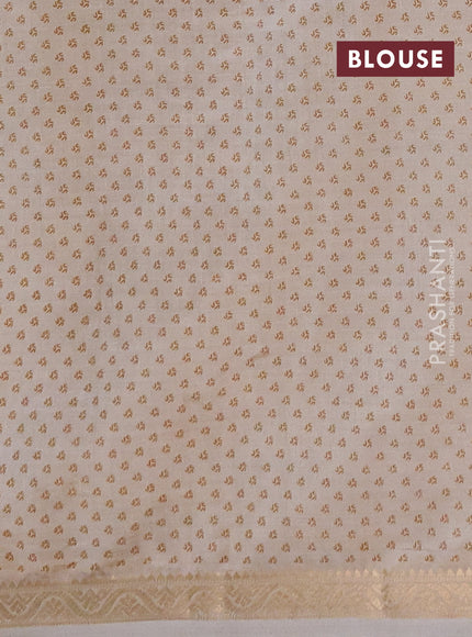 Semi raw silk saree cream with allover geometric prints and zari woven border