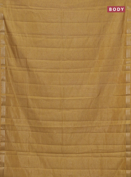 Semi raw silk saree beige with allover geometric prints and zari woven border