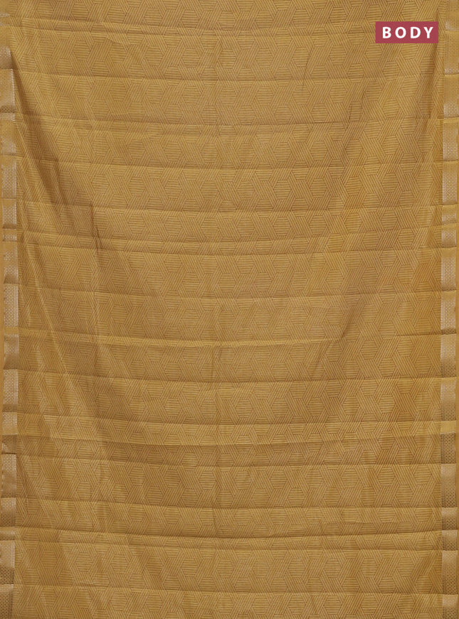 Semi raw silk saree beige with allover geometric prints and zari woven border