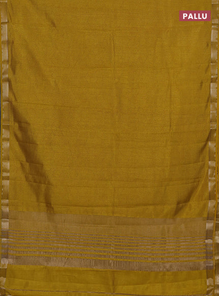 Semi raw silk saree lime yellow shade with allover geometric prints and zari woven border