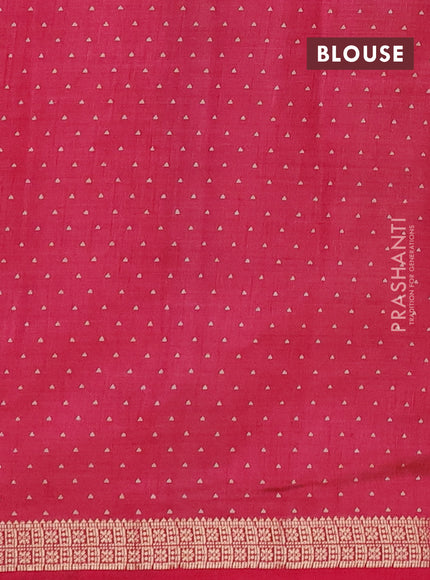 Semi raw silk saree pink with allover geometric prints and zari woven border
