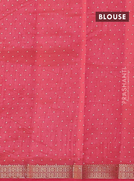 Semi raw silk saree light pink with allover geometric prints and zari woven border