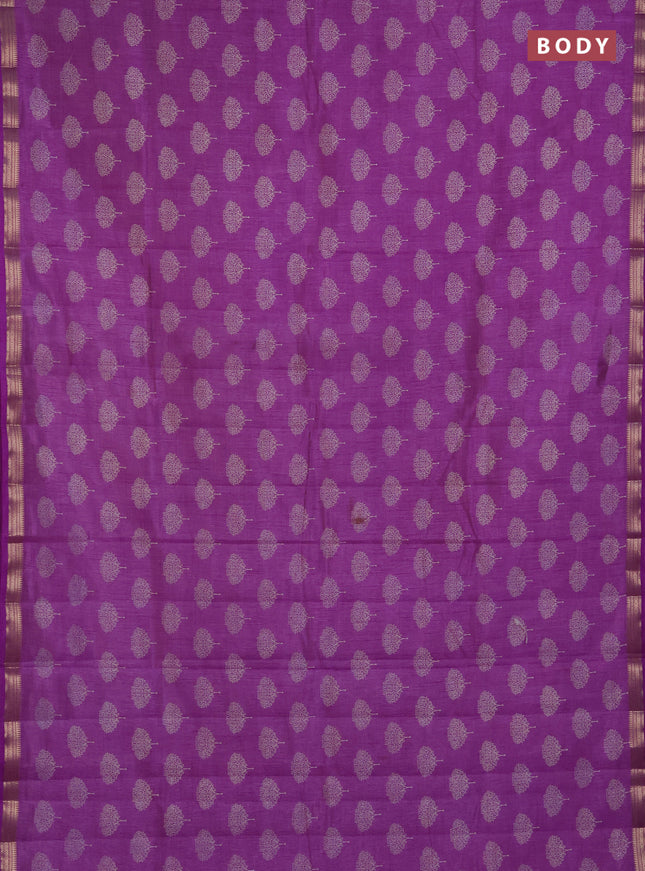 Semi raw silk saree lavender with allover butta prints and small zari woven border
