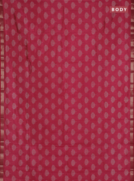 Semi raw silk saree pink shade with allover butta prints and small zari woven border
