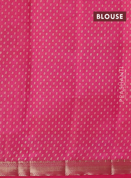 Semi raw silk saree pink with allover box style butta prints and small zari woven border