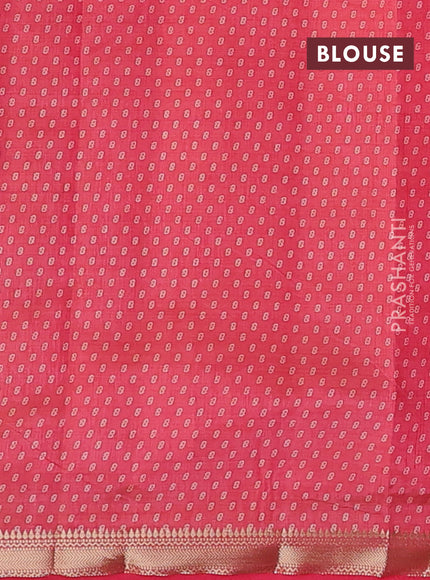 Semi raw silk saree pink shade with allover box style butta prints and small zari woven border