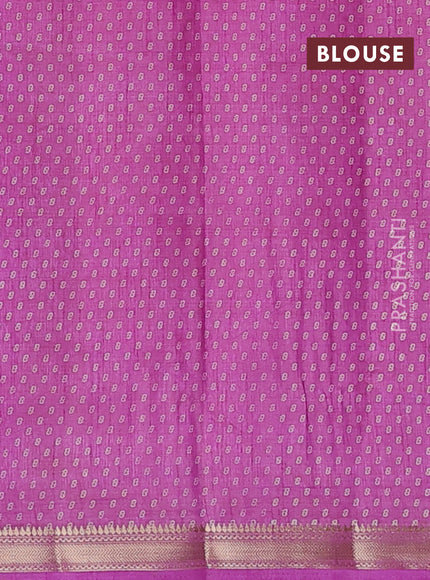 Semi raw silk saree lavender with allover box style butta prints and small zari woven border