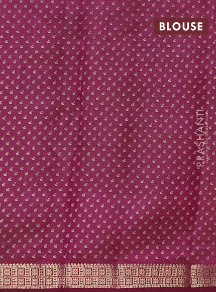 Semi raw silk saree wine shade with allover butta prints and zari woven border