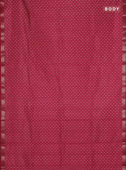 Semi raw silk saree pink shade with allover butta prints and zari woven border