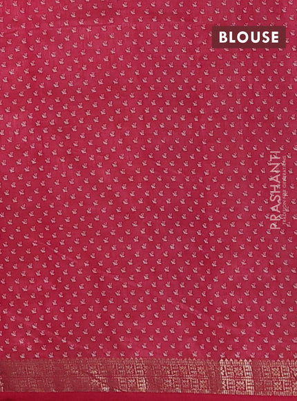 Semi raw silk saree pink shade with allover butta prints and zari woven border