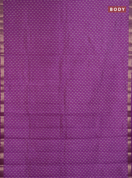 Semi raw silk saree lavender with allover butta prints and zari woven border