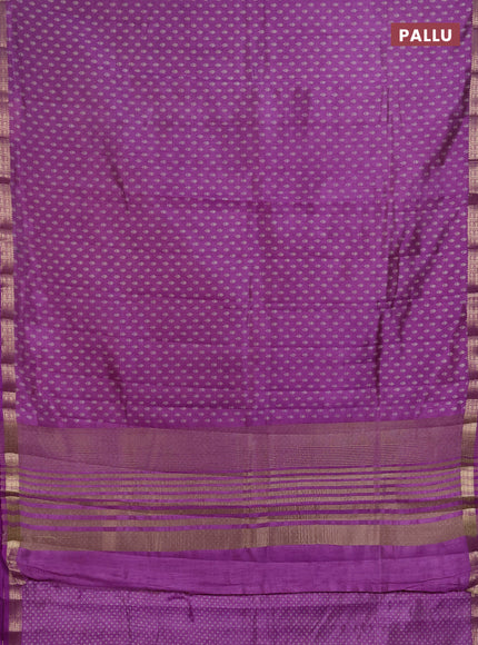 Semi raw silk saree lavender with allover butta prints and zari woven border