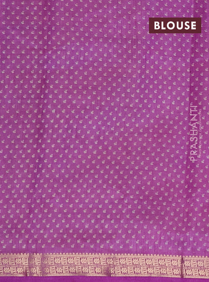Semi raw silk saree lavender with allover butta prints and zari woven border