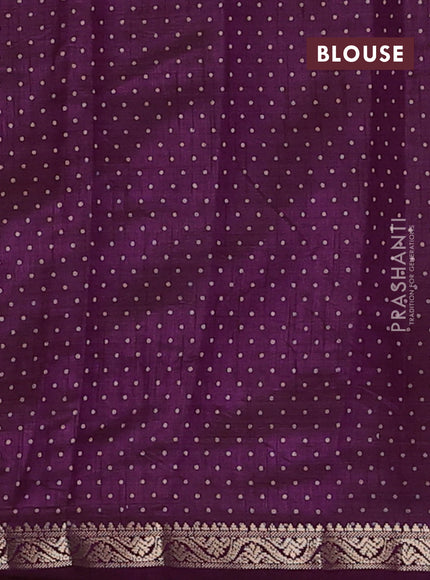 Semi raw silk saree wine shade with allover geometric prints and small zari woven border