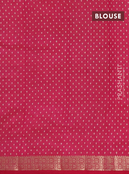 Semi raw silk saree pink with allover butta prints and zari woven border