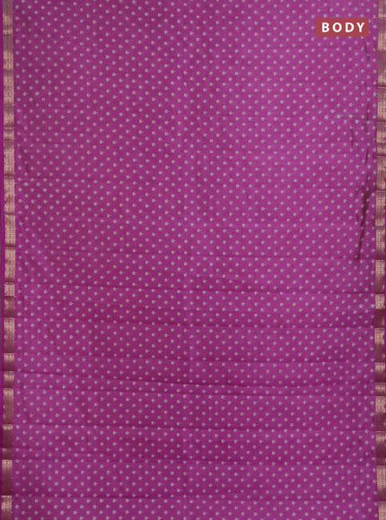 Semi raw silk saree lavender with allover butta prints and zari woven border