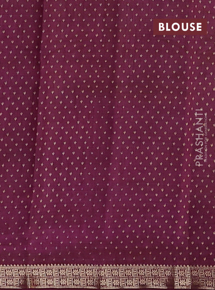Semi raw silk saree wine shade with allover butta prints and zari woven border