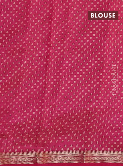 Semi raw silk saree pink with allover geometric prints and zari woven border