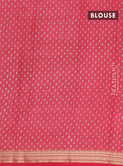 Semi raw silk saree pink shade with allover geometric prints and zari woven border