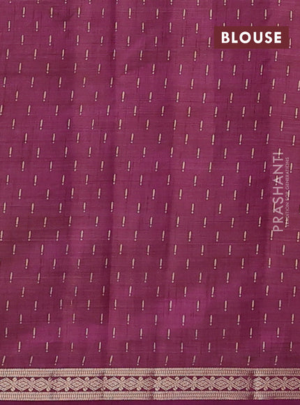 Semi raw silk saree wine shade with allover geometric prints and zari woven border