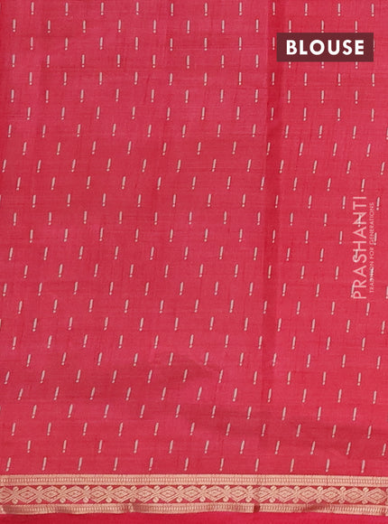 Semi raw silk saree pink shade with allover geometric prints and zari woven border