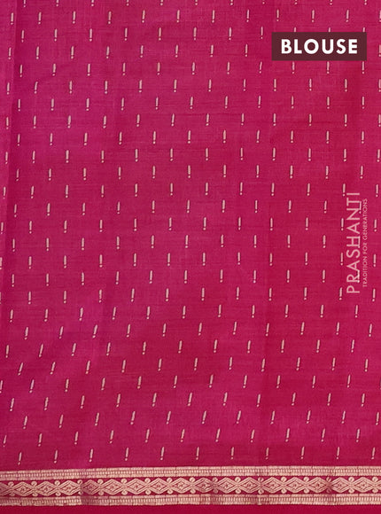 Semi raw silk saree pink with allover geometric prints and zari woven border
