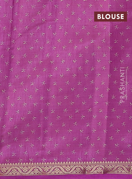 Semi raw silk saree lavender with allover prints and zari woven border