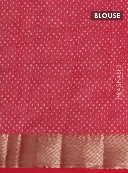 Semi raw silk saree pink shade with allover floral butta prints and zari woven border