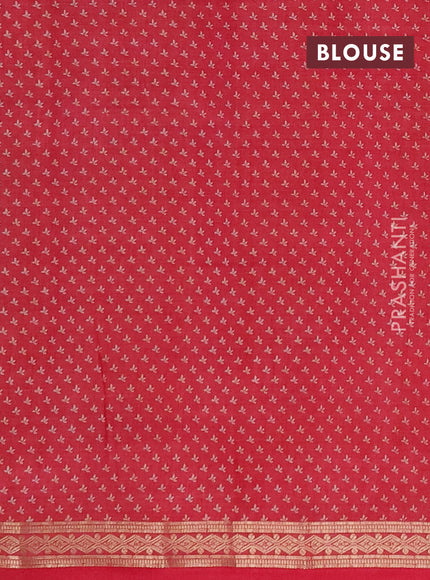 Semi raw silk saree pink shade with allover floral butta prints and small zari woven border