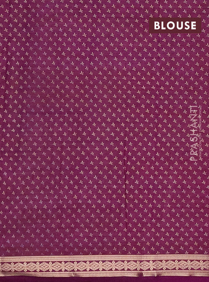 Semi raw silk saree wine shade with allover floral butta prints and small zari woven border
