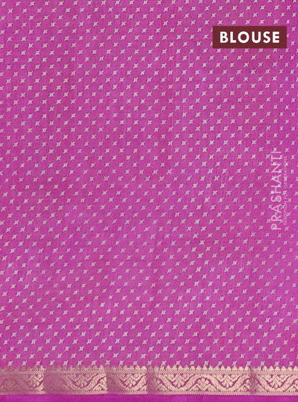 Semi raw silk saree lavender with allover geometric prints and zari woven border