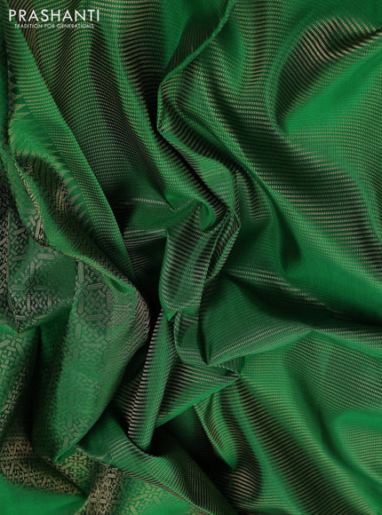 Pure soft silk saree green and magenta pink with allover zari woven buttas and zari woven border
