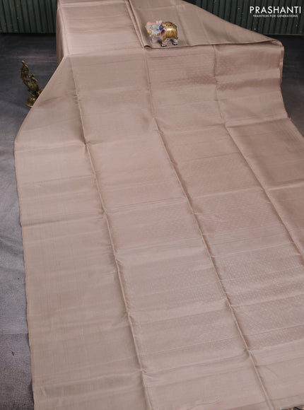 Pure soft silk saree beige and magenta pink with allover zari weaves & buttas and zari woven border