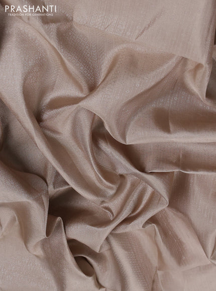 Pure soft silk saree beige and magenta pink with allover zari weaves & buttas and zari woven border