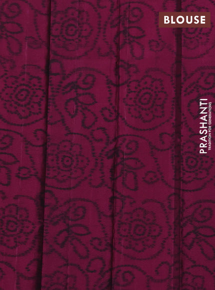 Pure soft silk saree nblack and magenta pink with allover silver zari woven checks & buttas and long zari woven border