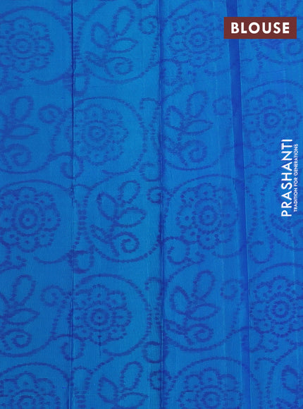 Pure soft silk saree purple and teal green with allover zari woven brocade weaves and zari woven border