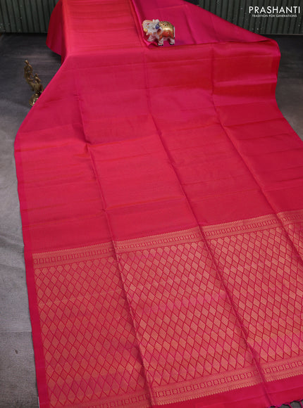 Pure soft silk saree pink and beige with allover zari woven brocade weaves in borderless style