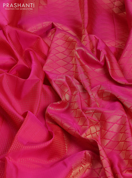 Pure soft silk saree pink and beige with allover zari woven brocade weaves in borderless style
