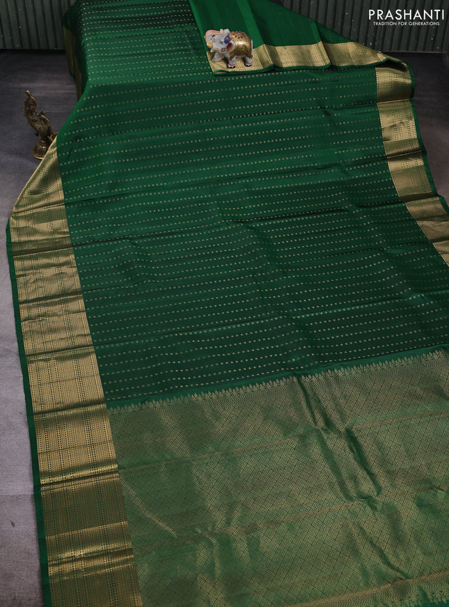 Pure soft silk saree green and pink with allover zari woven 1000 buttas and long zari woven border