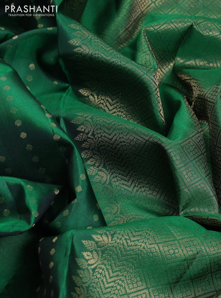 Pure soft silk saree green and pink with allover zari woven 1000 buttas and long zari woven border