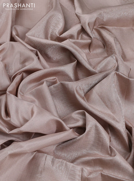 Pure soft silk saree beige and beige with allover zari woven biuttas and zari woven border
