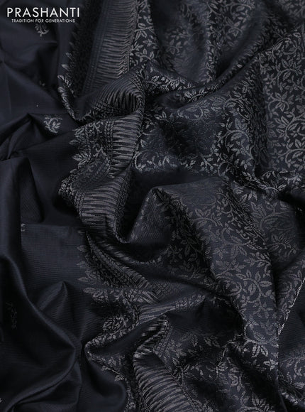 Pure soft silk saree black and pink with allover zari woven buttas and long zari woven border